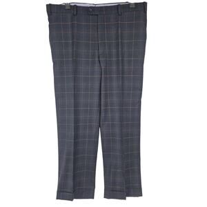 Aristo Eighteen Ari8to Plaid Stirling Wool Career Dress Pants Gray Mens 40 3777